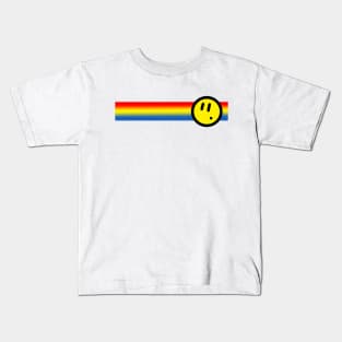 Rainbow Stripe Smiley Kids T-Shirt